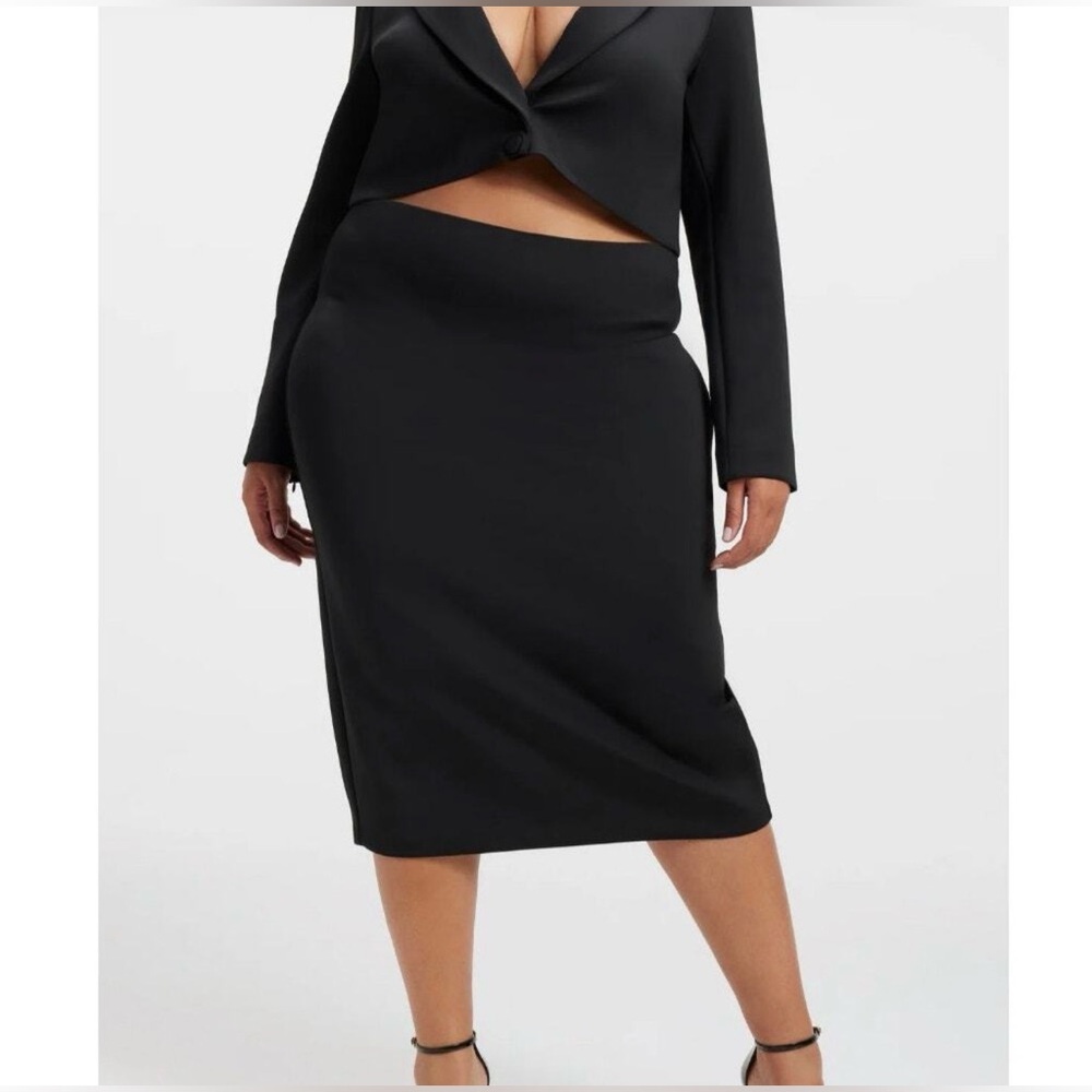Good American Scuba Shine Pencil Skirt, New With Tags